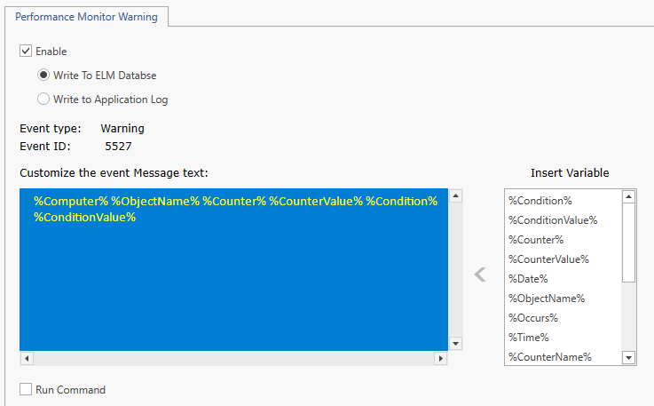 Perfromance Monitor - Actions